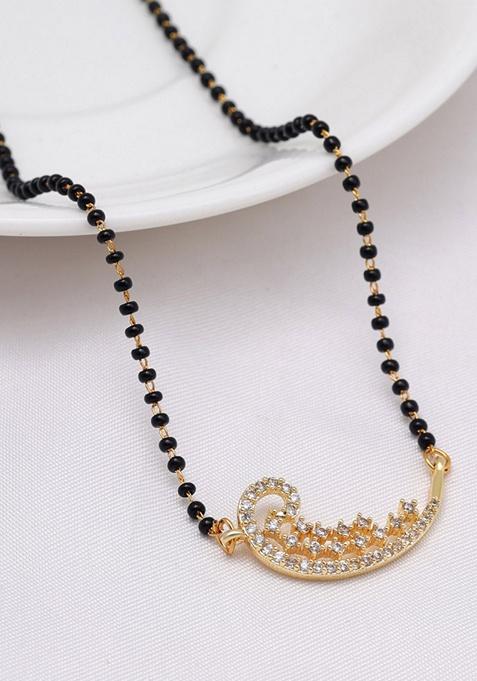 White American Diamond Mangalsutra Necklace