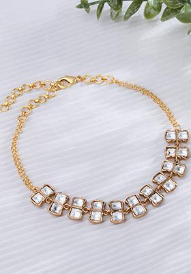 Gold Plated Elegant Square Necklace