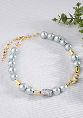Gold Plated Silver Pearl Loop Necklace