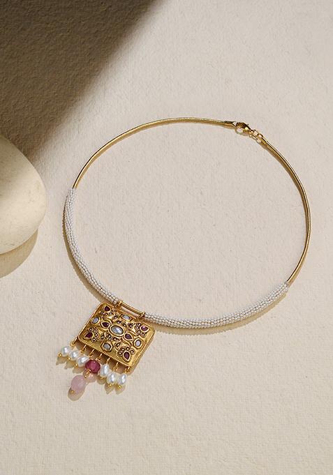 Gold Plated Delicate Temple Necklace