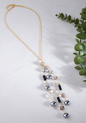 Gold Plated Multicolour Petite Tassel Necklace