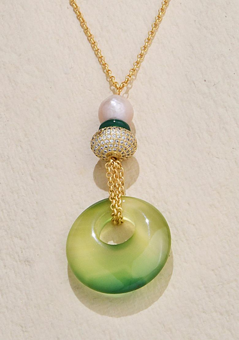 Small Jade Necklace Star Mini Jade Necklace (14K Gold)