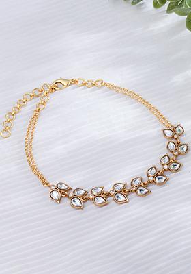 Gold Plated Polki Vines Necklace