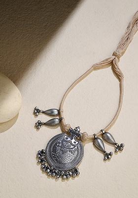 Gold Plated Rustic Silver Necklace