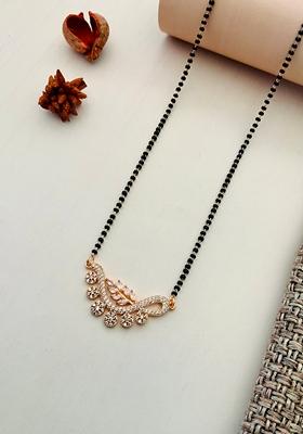 Rose Gold Plated Cubic Zircon American Diamond Mangalsutra