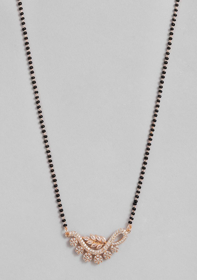 Rose Gold Plated Cubic Zircon American Diamond Mangalsutra