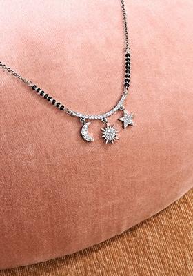 Silver Plated Cubic Zircon American Diamond Mangalsutra