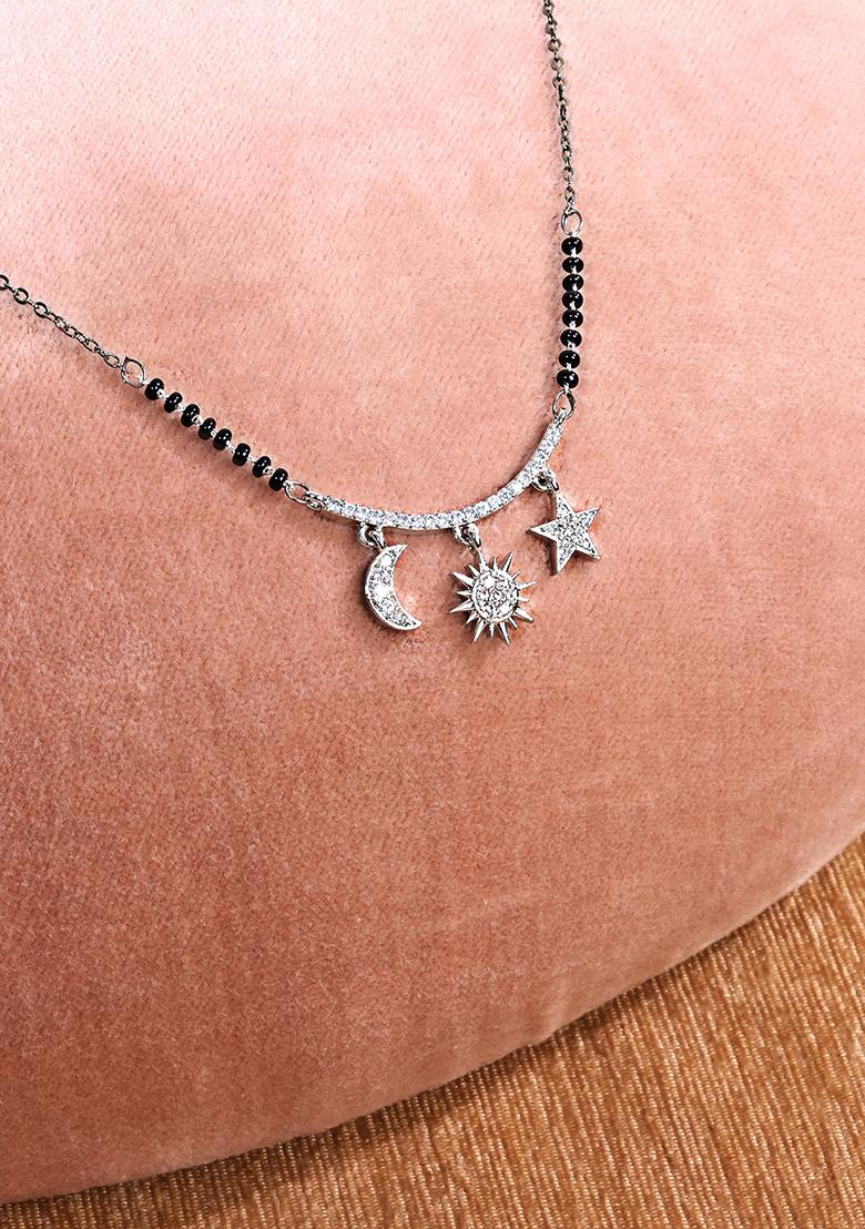 Silver Plated Cubic Zircon American Diamond Mangalsutra