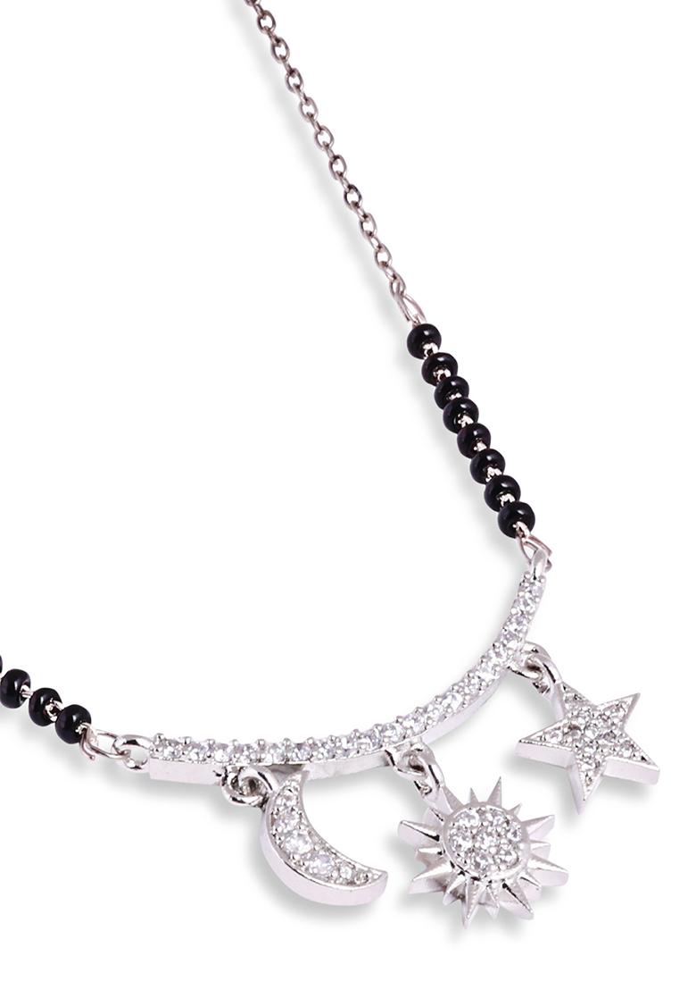 Silver Plated Cubic Zircon American Diamond Mangalsutra