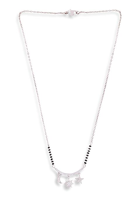 Silver Plated Cubic Zircon American Diamond Mangalsutra