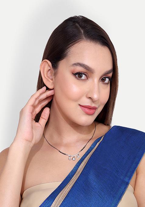 Silver Plated Cubic Zircon American Diamond Mangalsutra