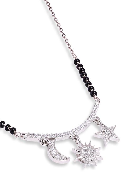 Silver Plated Cubic Zircon American Diamond Mangalsutra
