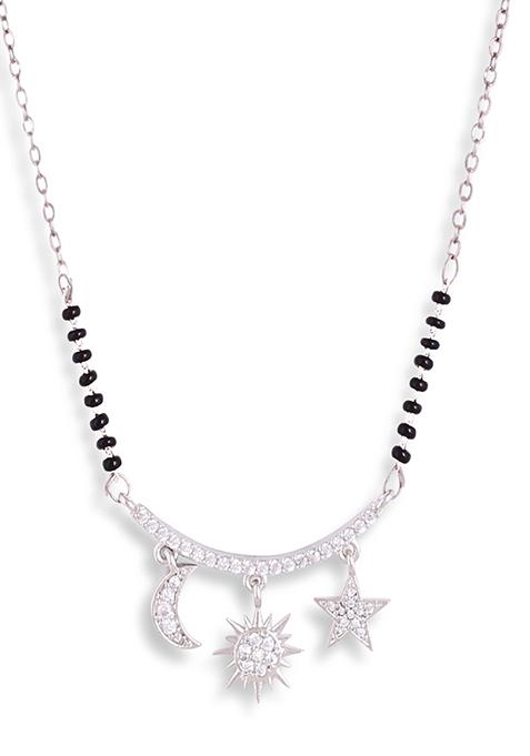 Silver Plated Cubic Zircon American Diamond Mangalsutra