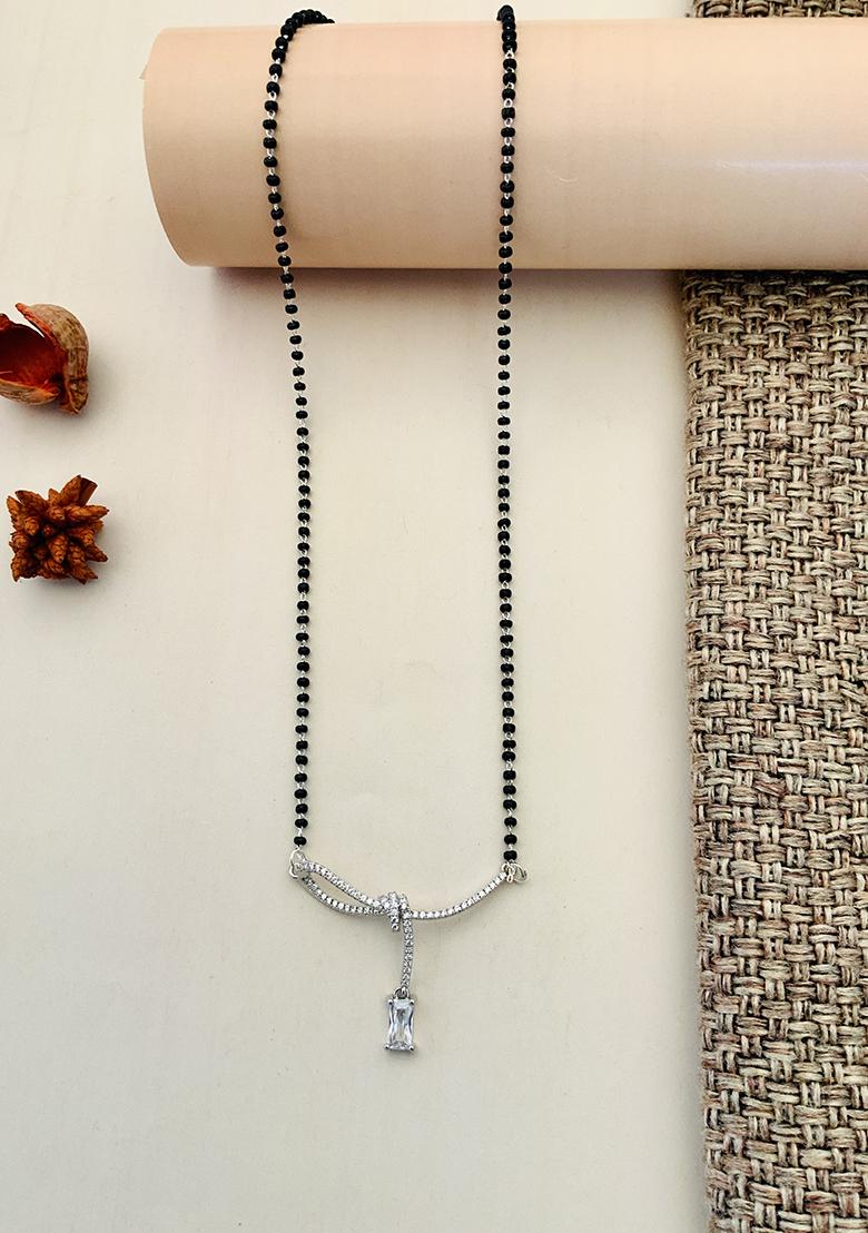Silver Plated Cubic Zircon American Diamond Mangalsutra