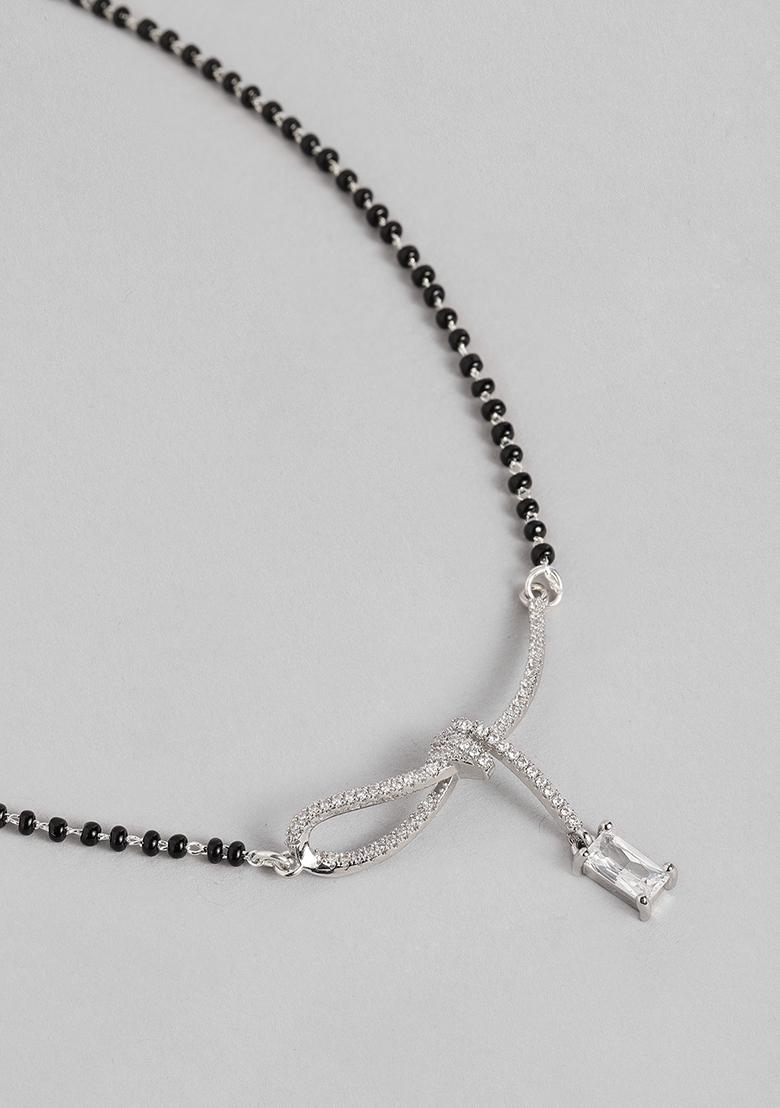 Silver Plated Cubic Zircon American Diamond Mangalsutra