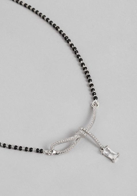 Silver Plated Cubic Zircon American Diamond Mangalsutra