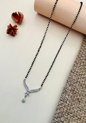 Silver Plated Cubic Zircon American Diamond Mangalsutra