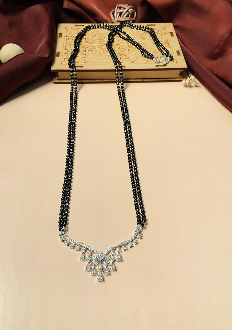Silver Plated Cubic Zircon American Diamond Mangalsutra