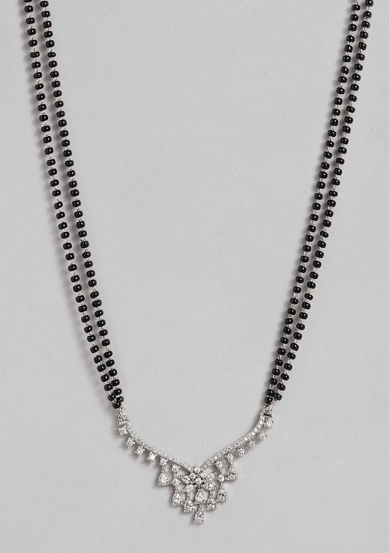 Silver Plated Cubic Zircon American Diamond Mangalsutra