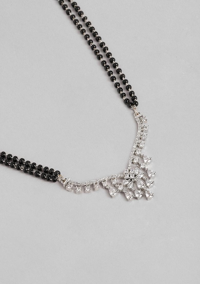 Silver Plated Cubic Zircon American Diamond Mangalsutra