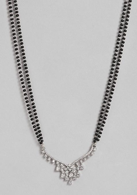 Silver Plated Cubic Zircon American Diamond Mangalsutra