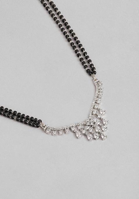 Silver Plated Cubic Zircon American Diamond Mangalsutra