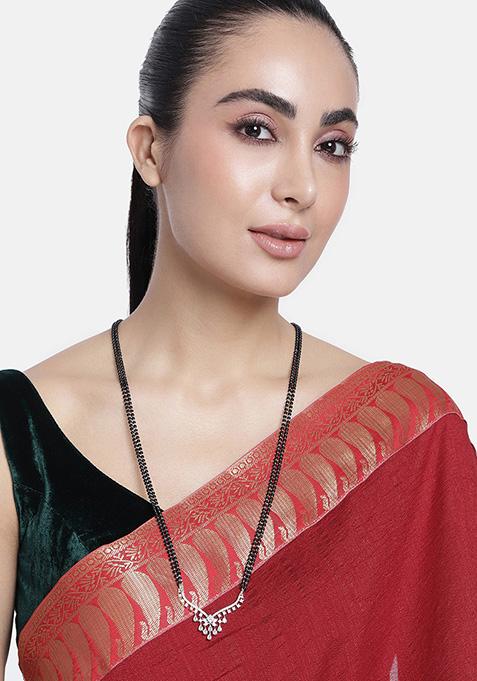 Silver Plated Cubic Zircon American Diamond Mangalsutra