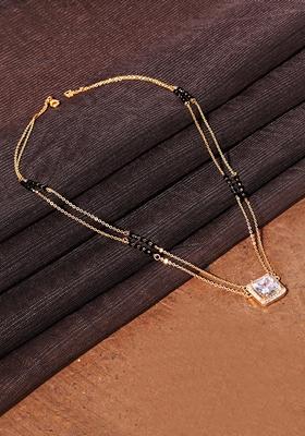 Gold Plated Cubic Zircon American Diamond Mangalsutra