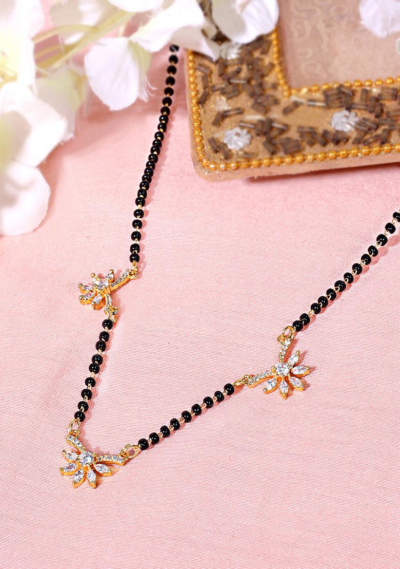 Gold Plated Cubic Zircon American Diamond Mangalsutra