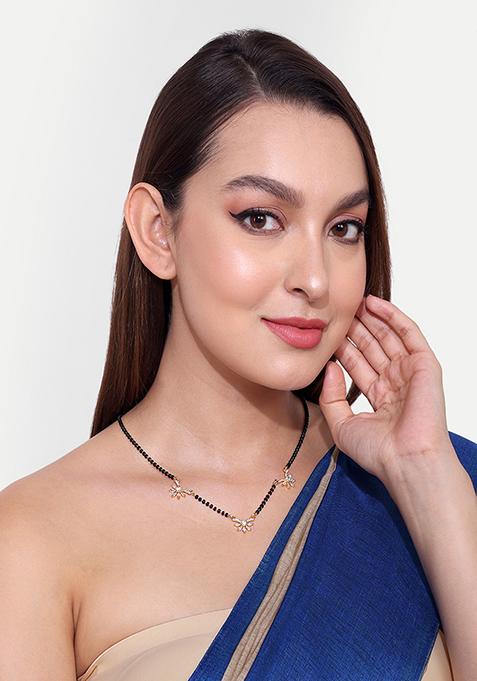 Gold Plated Cubic Zircon American Diamond Mangalsutra