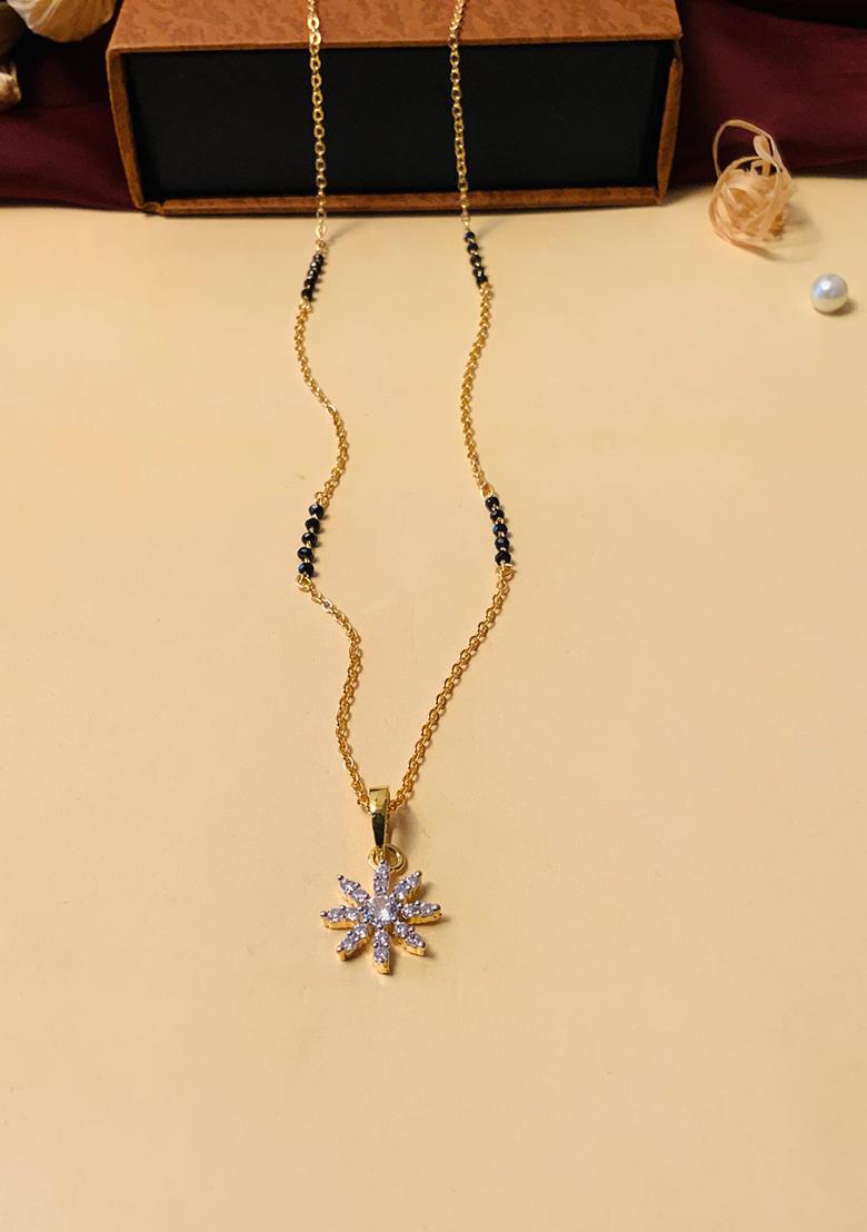 Gold Plated Cubic Zircon American Diamond Mangalsutra