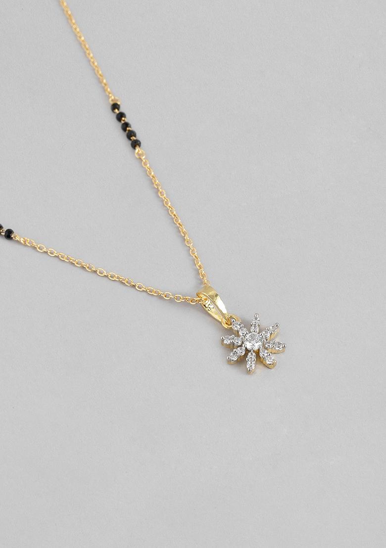 Gold Plated Cubic Zircon American Diamond Mangalsutra