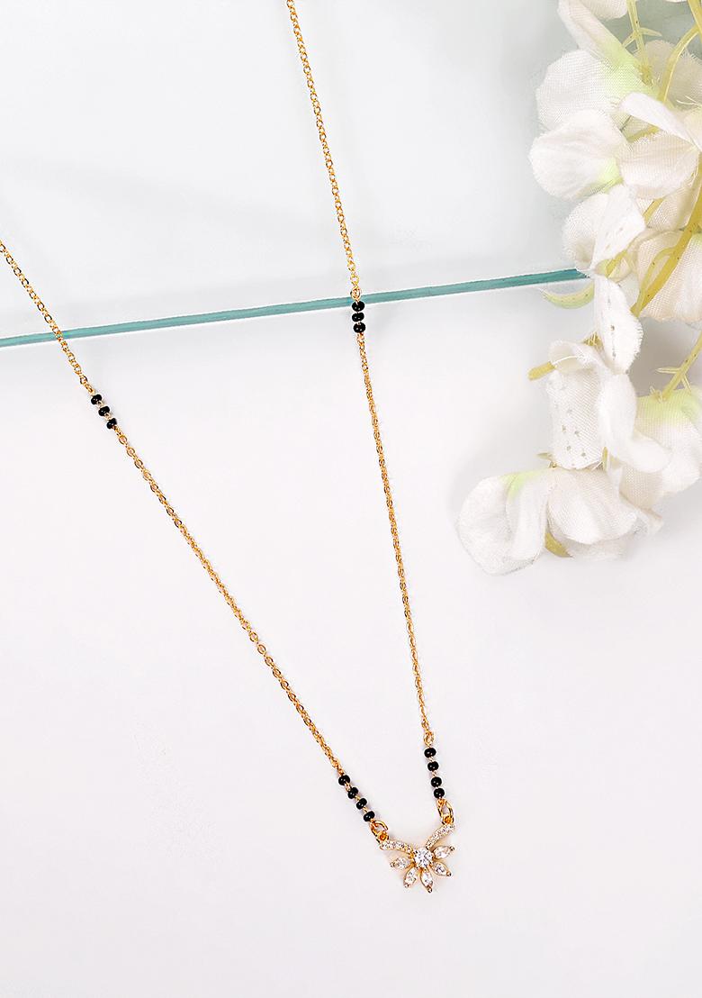 Gold Plated Cubic Zircon American Diamond Mangalsutra