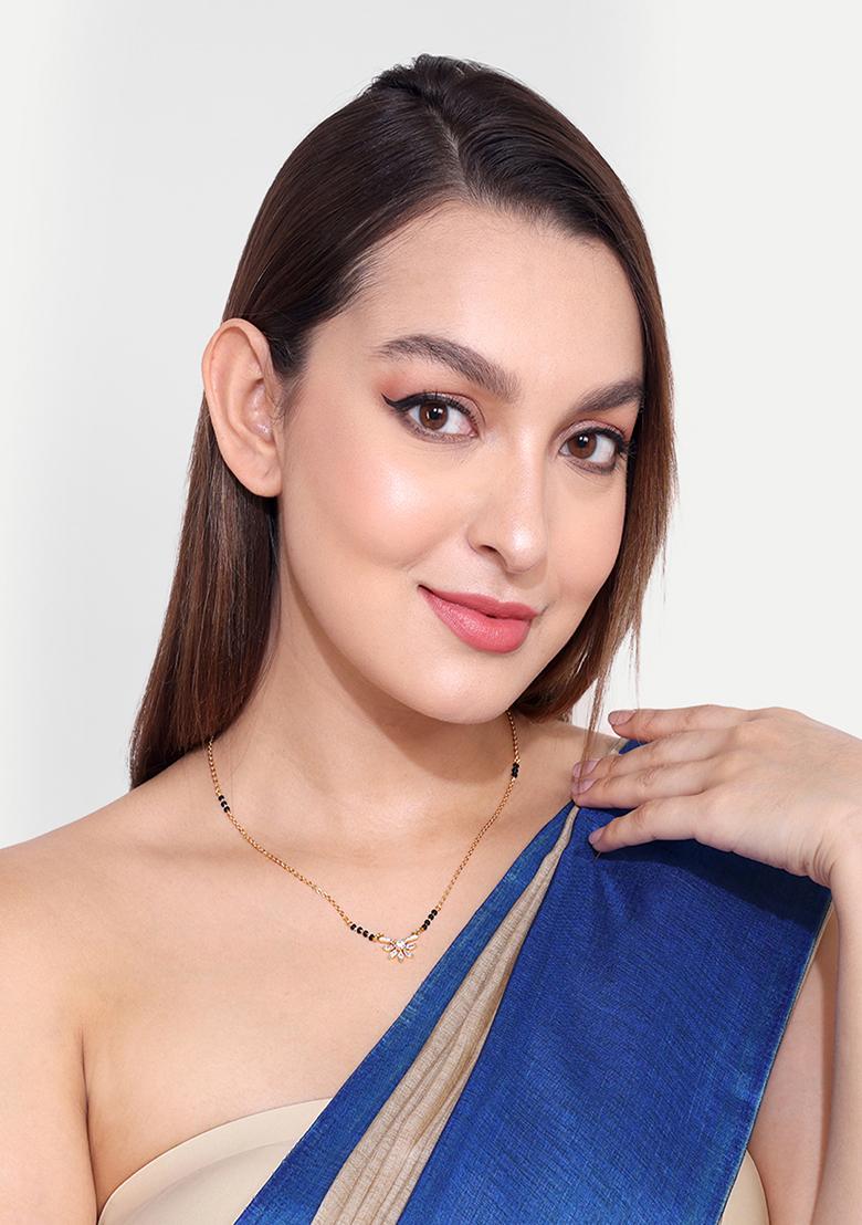 Gold Plated Cubic Zircon American Diamond Mangalsutra
