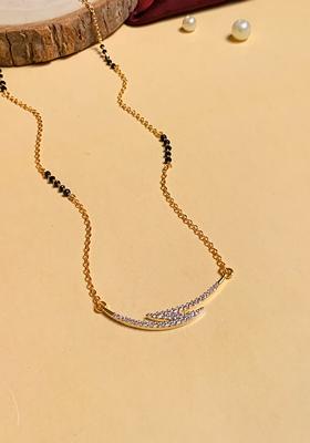 Gold Plated Cubic Zircon American Diamond Mangalsutra