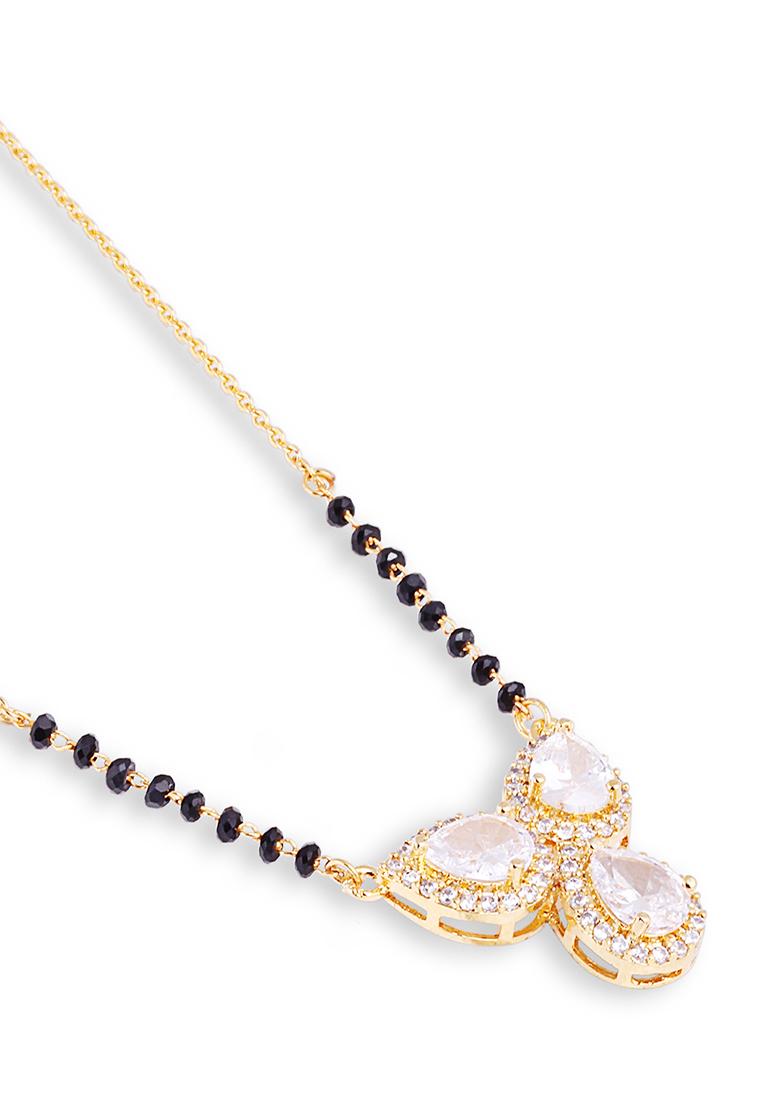 Gold Plated Cubic Zircon American Diamond Mangalsutra - Indya