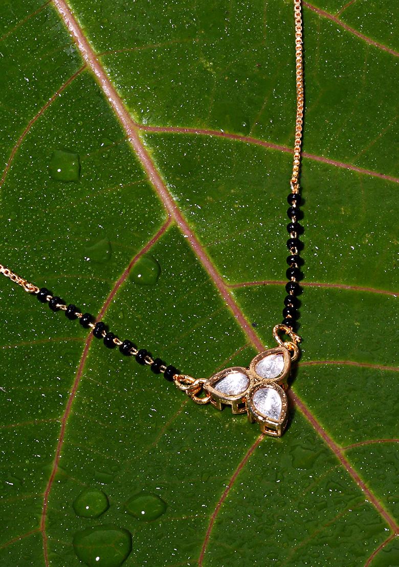 Gold Plated Cubic Zircon American Diamond Mangalsutra - Indya