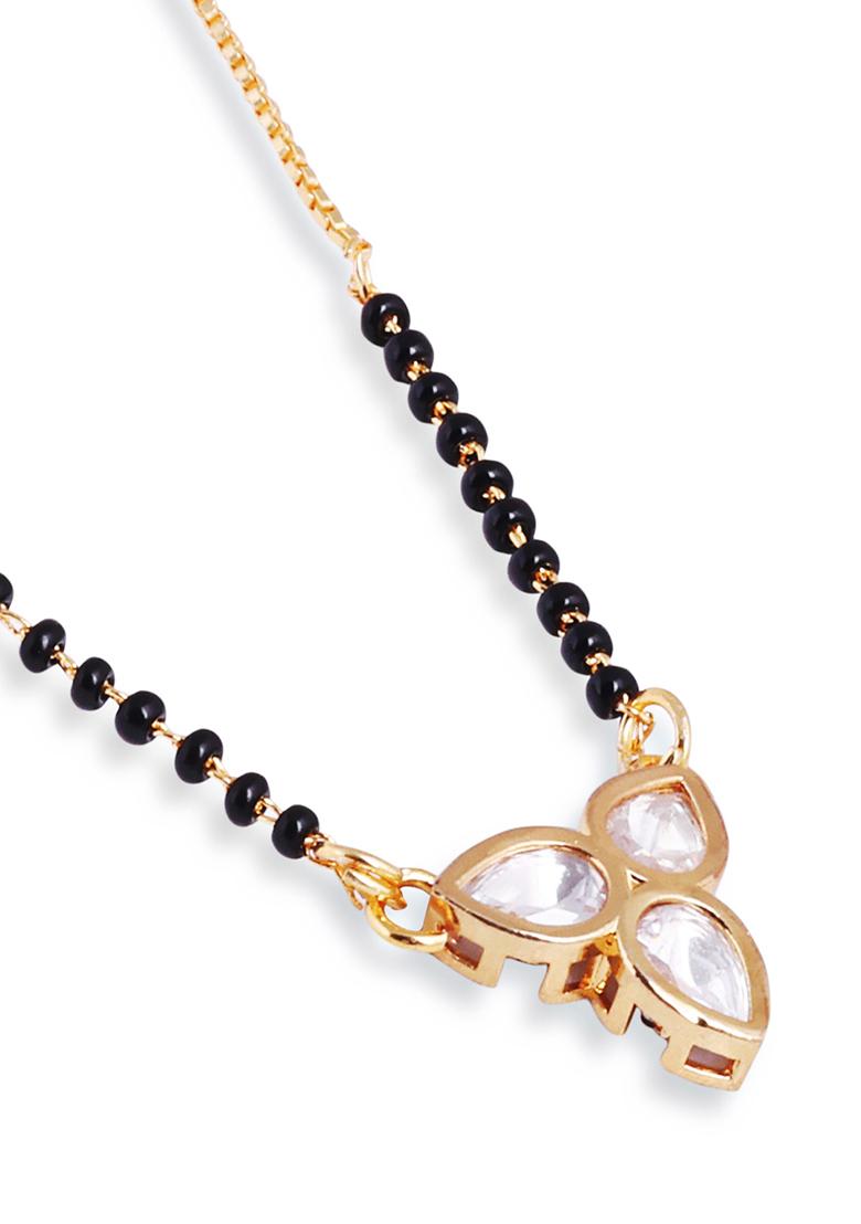 Gold Plated Cubic Zircon American Diamond Mangalsutra - Indya