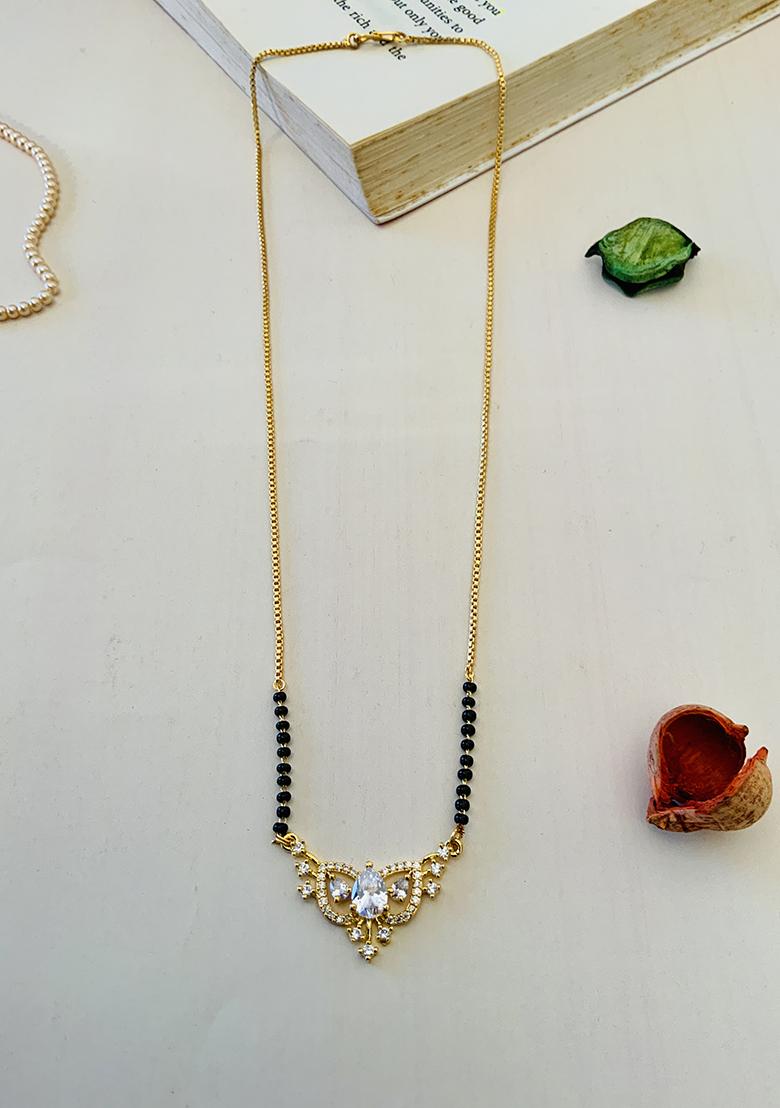 Gold Plated Cubic Zircon American Diamond Mangalsutra