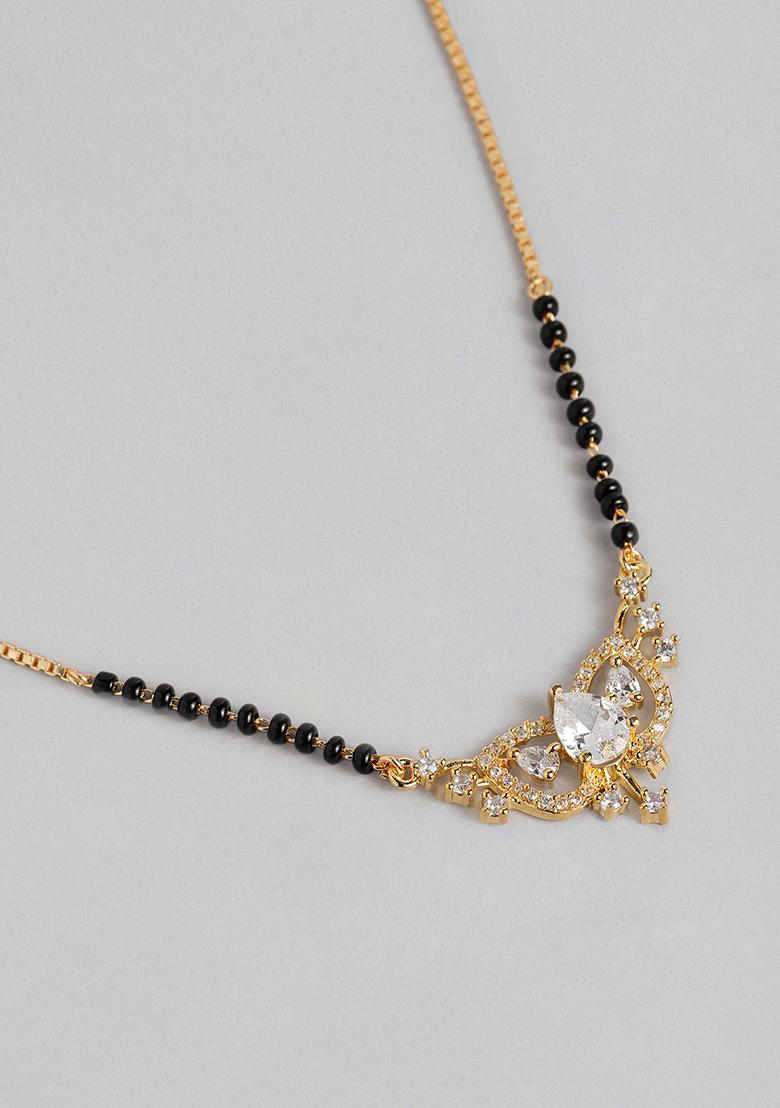 Gold Plated Cubic Zircon American Diamond Mangalsutra