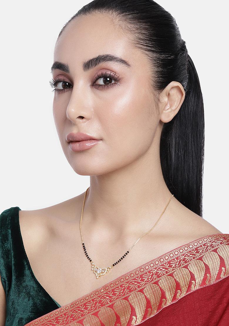 Gold Plated Cubic Zircon American Diamond Mangalsutra