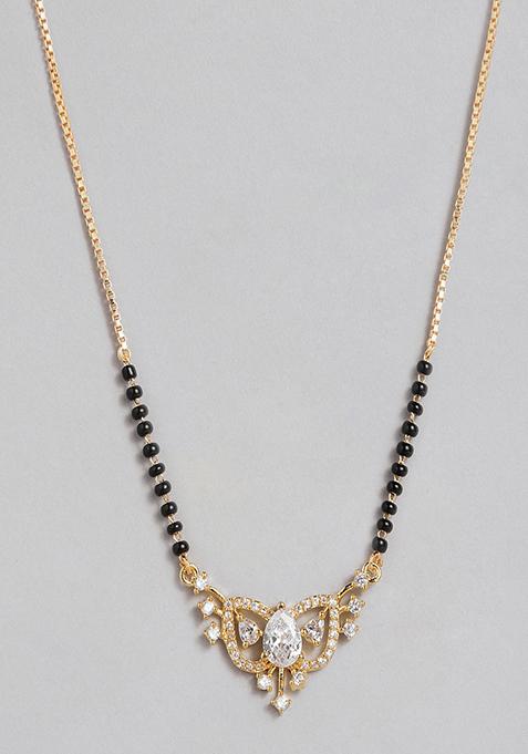 Gold Plated Cubic Zircon American Diamond Mangalsutra