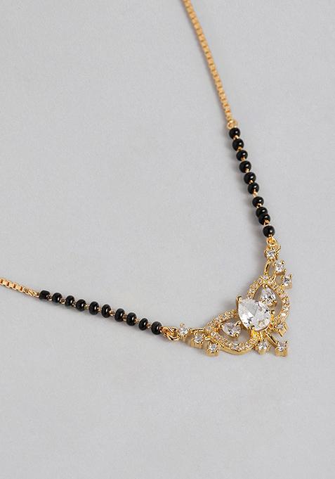Gold Plated Cubic Zircon American Diamond Mangalsutra