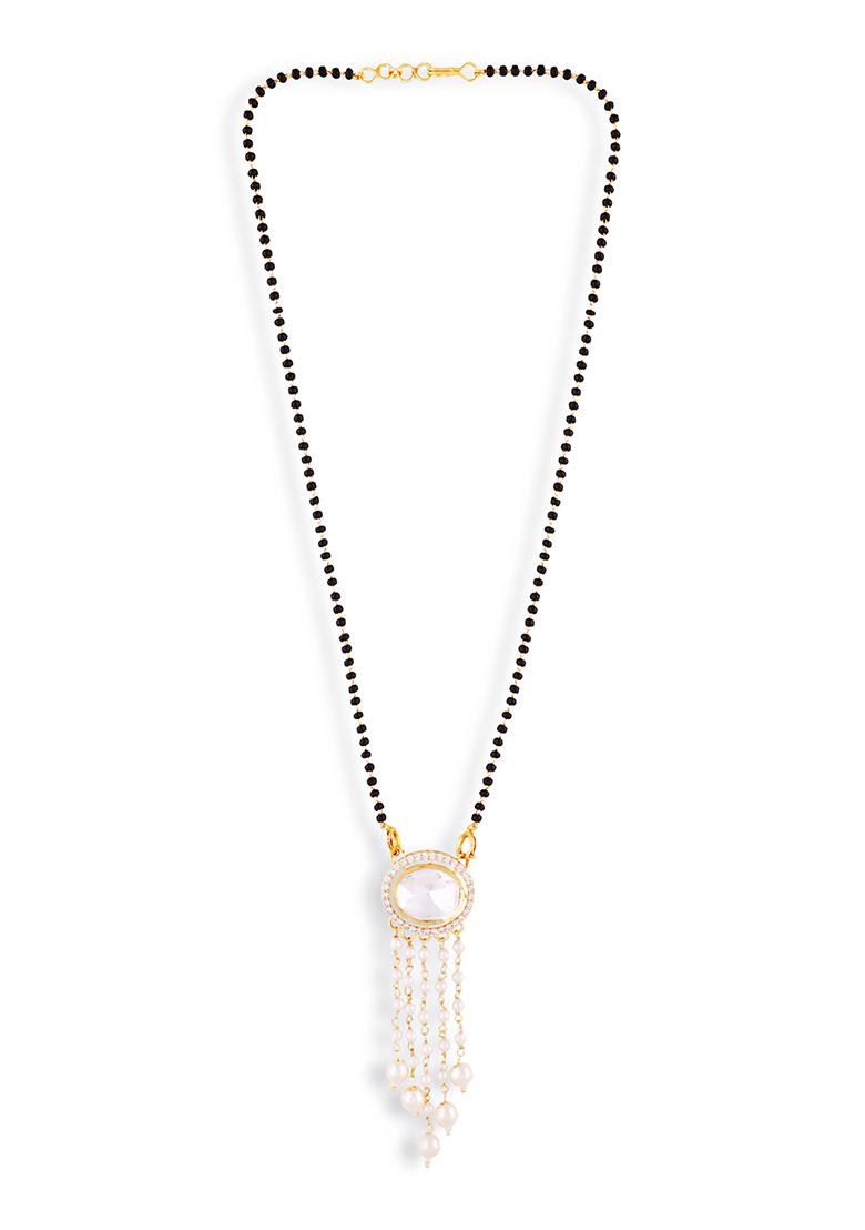 Gold Plated Cubic Zircon American Diamond Mangalsutra - Indya