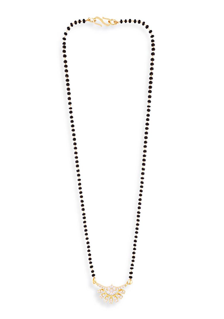Gold Plated Cubic Zircon American Diamond Mangalsutra - Indya