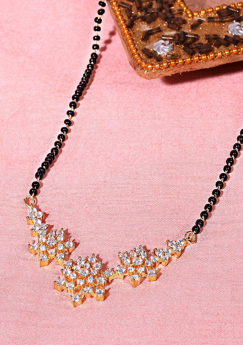 Gold Plated Cubic Zircon American Diamond Mangalsutra