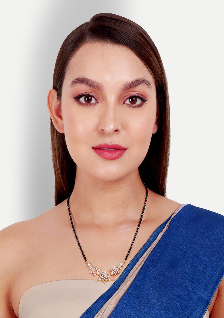 Gold Plated Cubic Zircon American Diamond Mangalsutra