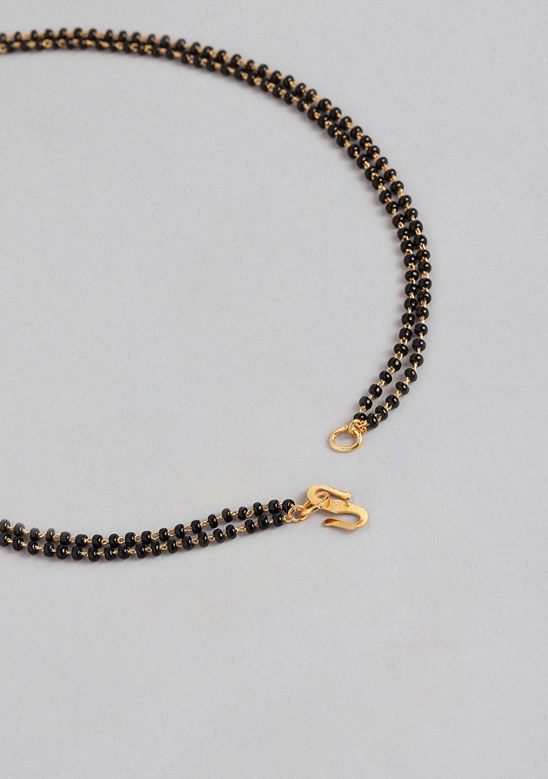 Gold Plated Cubic Zircon American Diamond Mangalsutra - Indya