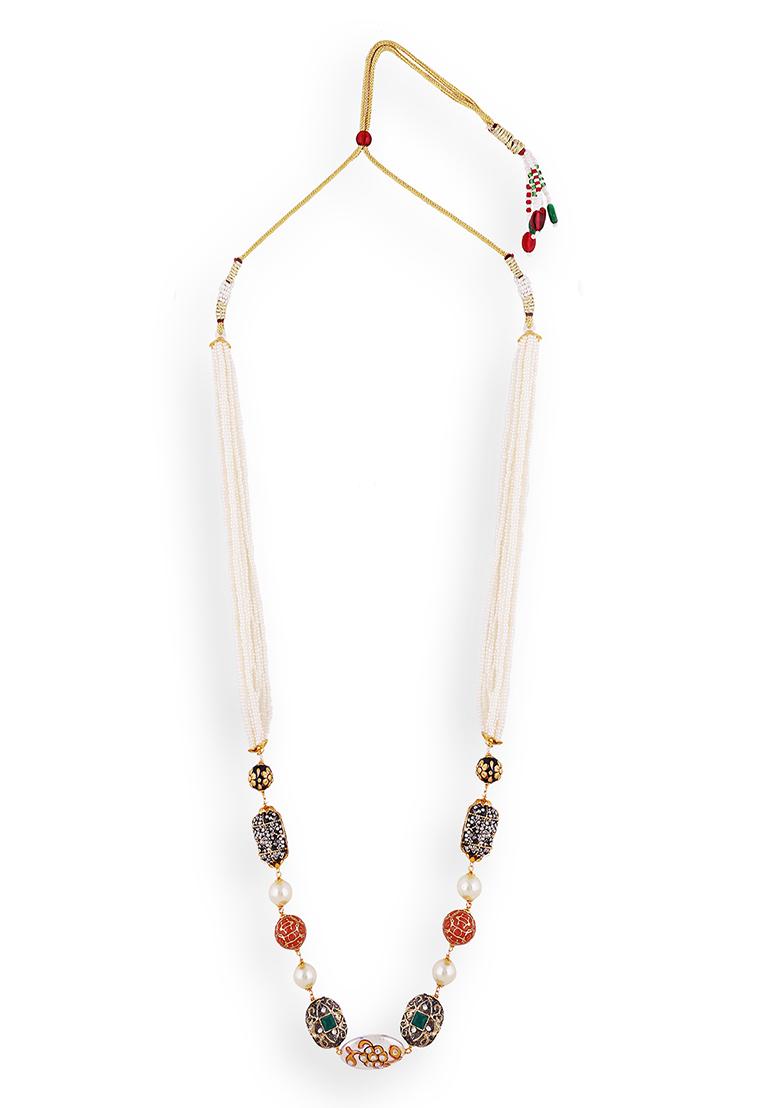 Gold Plated Cubic Zircon American Diamond Mala - Indya