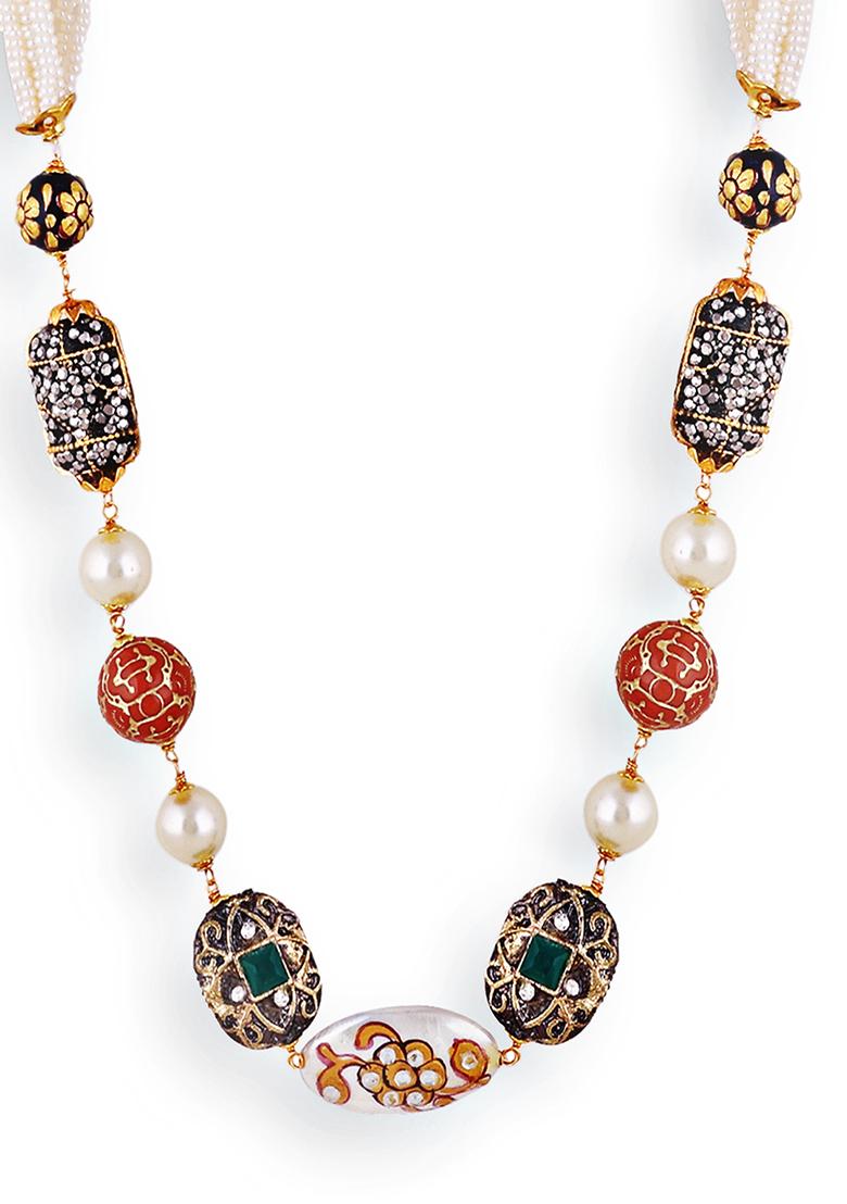 Gold Plated Cubic Zircon American Diamond Mala - Indya